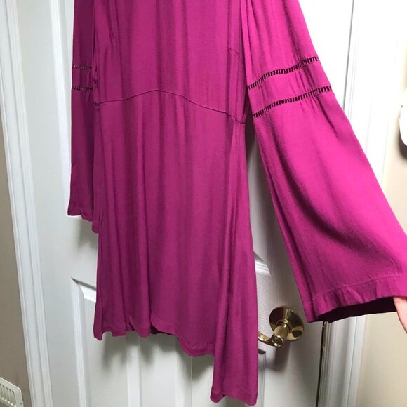 Cute LOFT Pink Midi Dress with pretty cutout details. - Picture 7 of 10